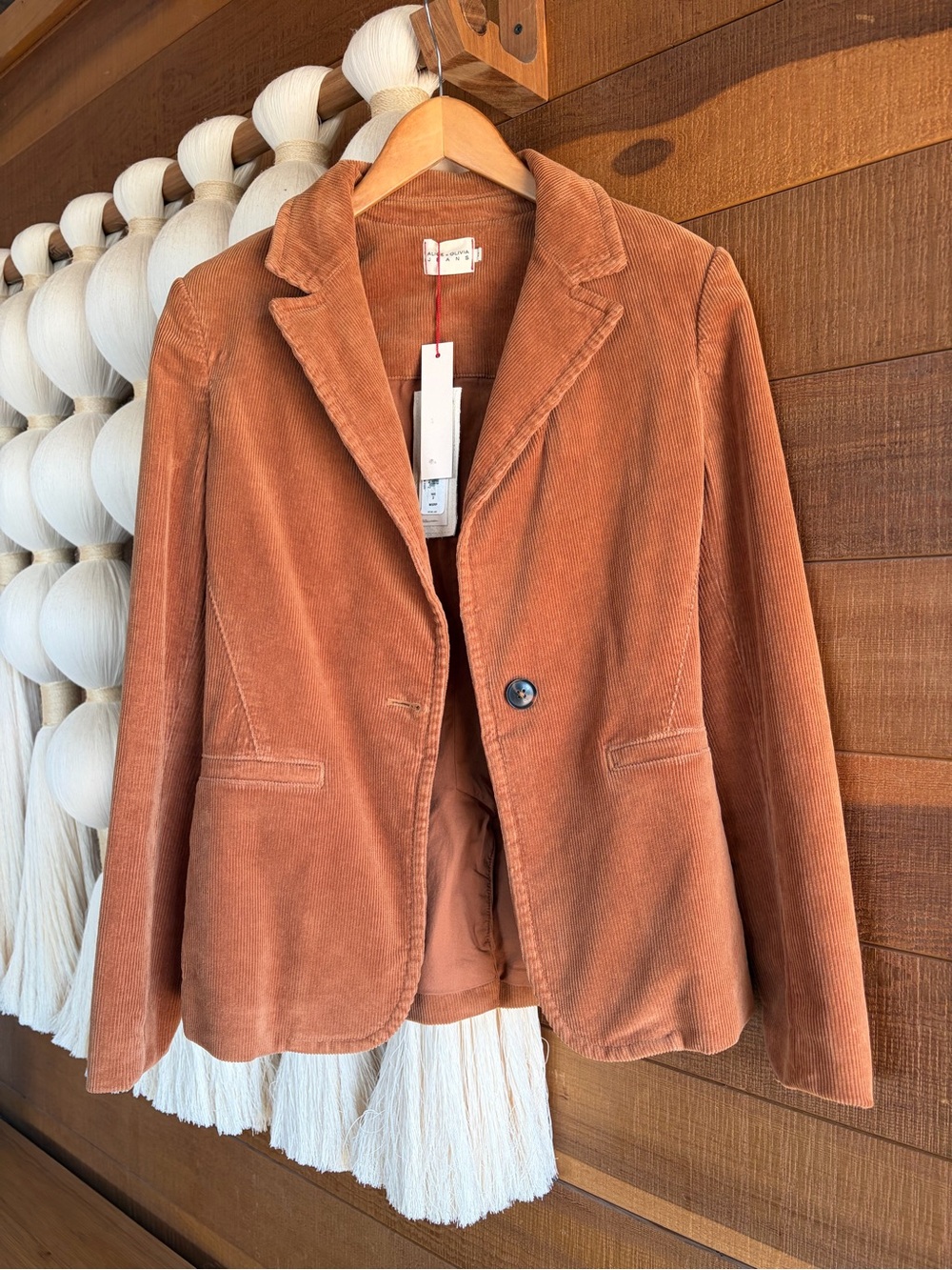 Alice + Olivia Burnt Orange Corduroy Blazer
